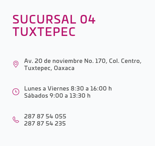 dirección sucursal tuxtepec