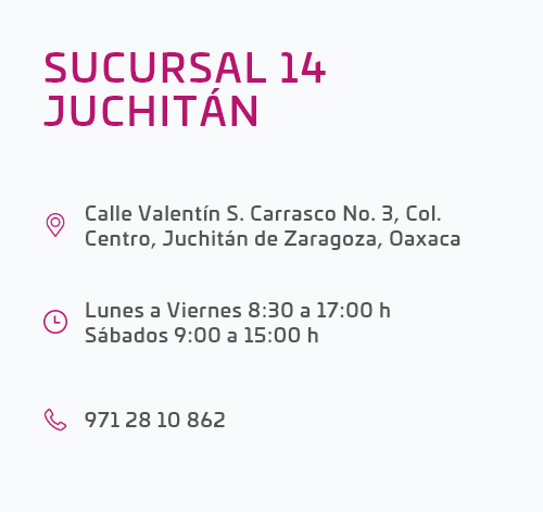 dirección sucursal juchitán