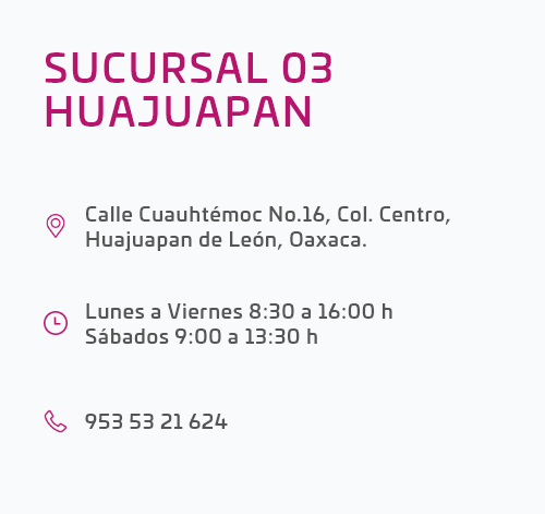 dirección sucursal huajuapan