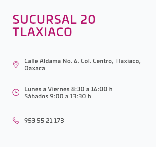 dirección sucursal tlaxiaco